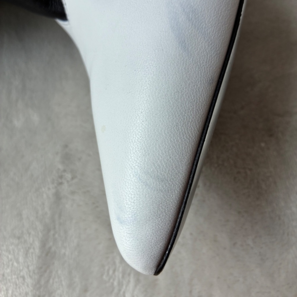 Super Soft Black & White Nappa Leather Fold Over Ankle Boots 39.5/9 -NWD - Picture 8 of 16